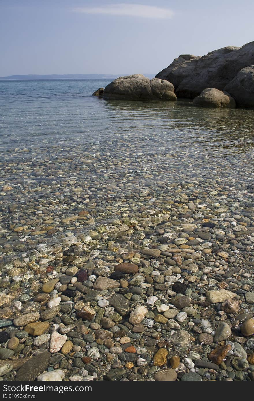 Pebbles and sea