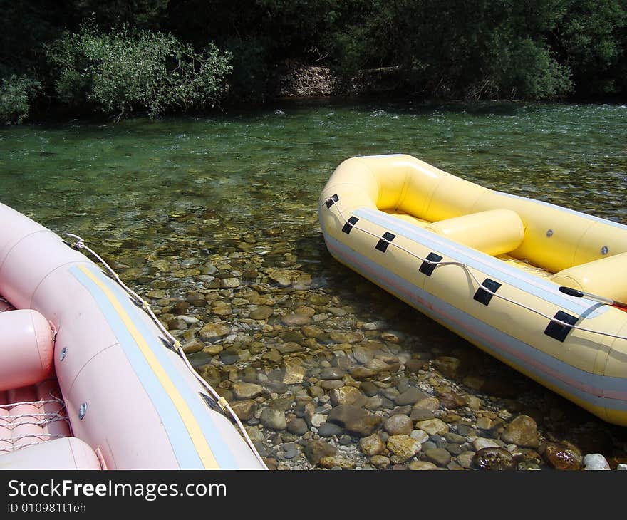 Rubber boats for rafting