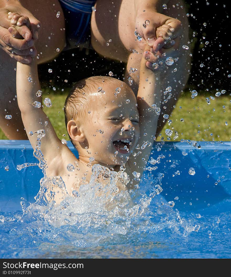 Happy boy in swimming pool. Happy boy in swimming pool