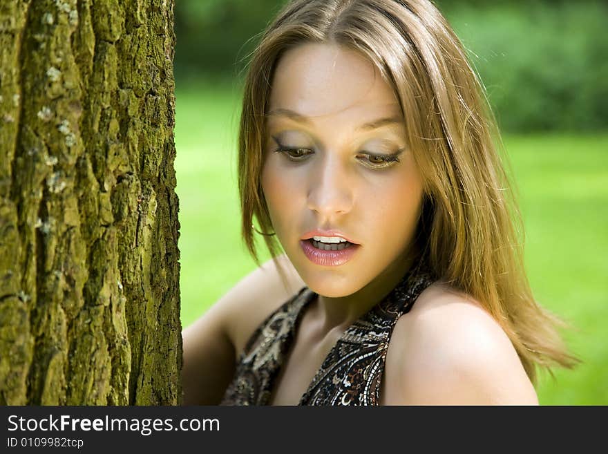 Beautiful Woman In The Park. Beautiful Woman In The Park