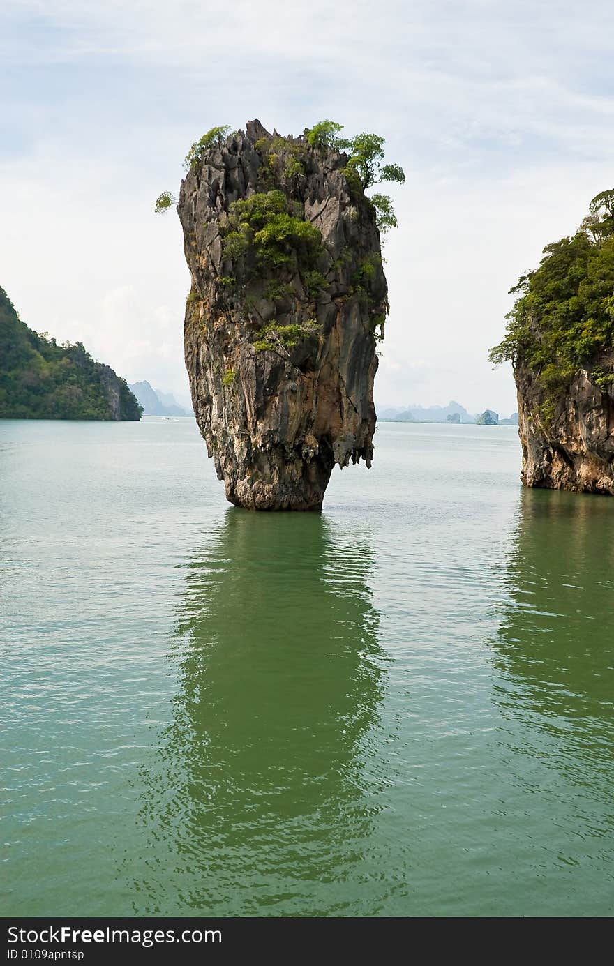 James Bond (Ko Tapu) island with reflection, Thailand