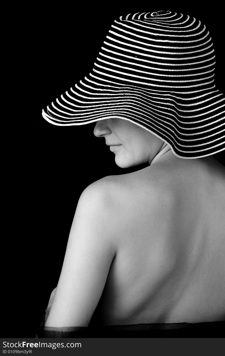 Female back with hat