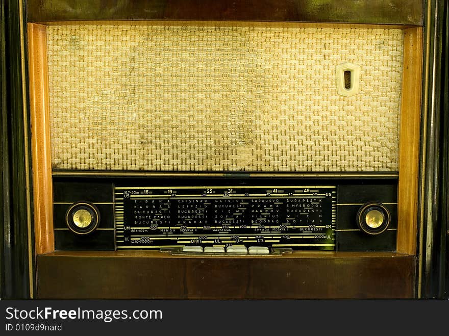 Vintage Radio Closeup,black and yellow