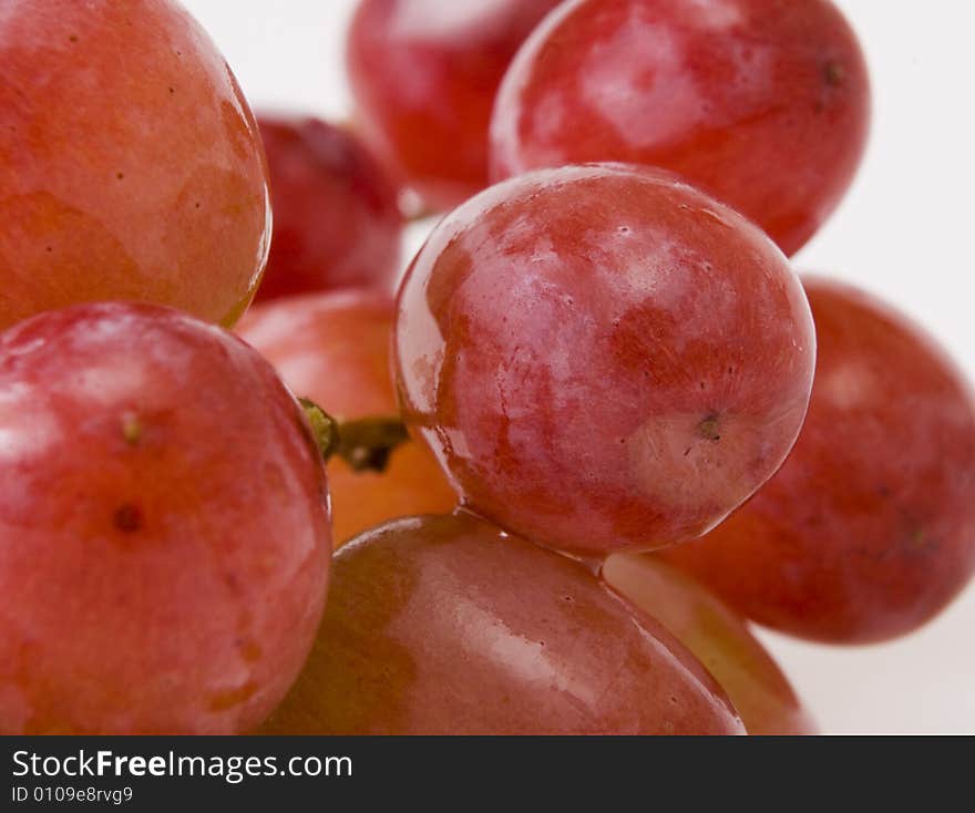 Macro grape on white ground