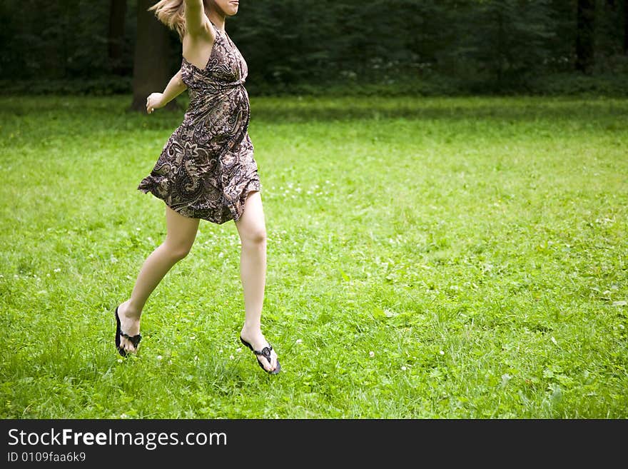 Running Women In The Park