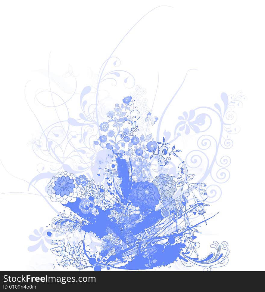 The abstract illustration from various colors lines. The abstract illustration from various colors lines