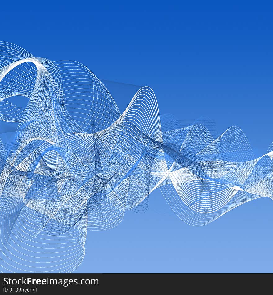 Picture from spined lines on the blue background. Picture from spined lines on the blue background