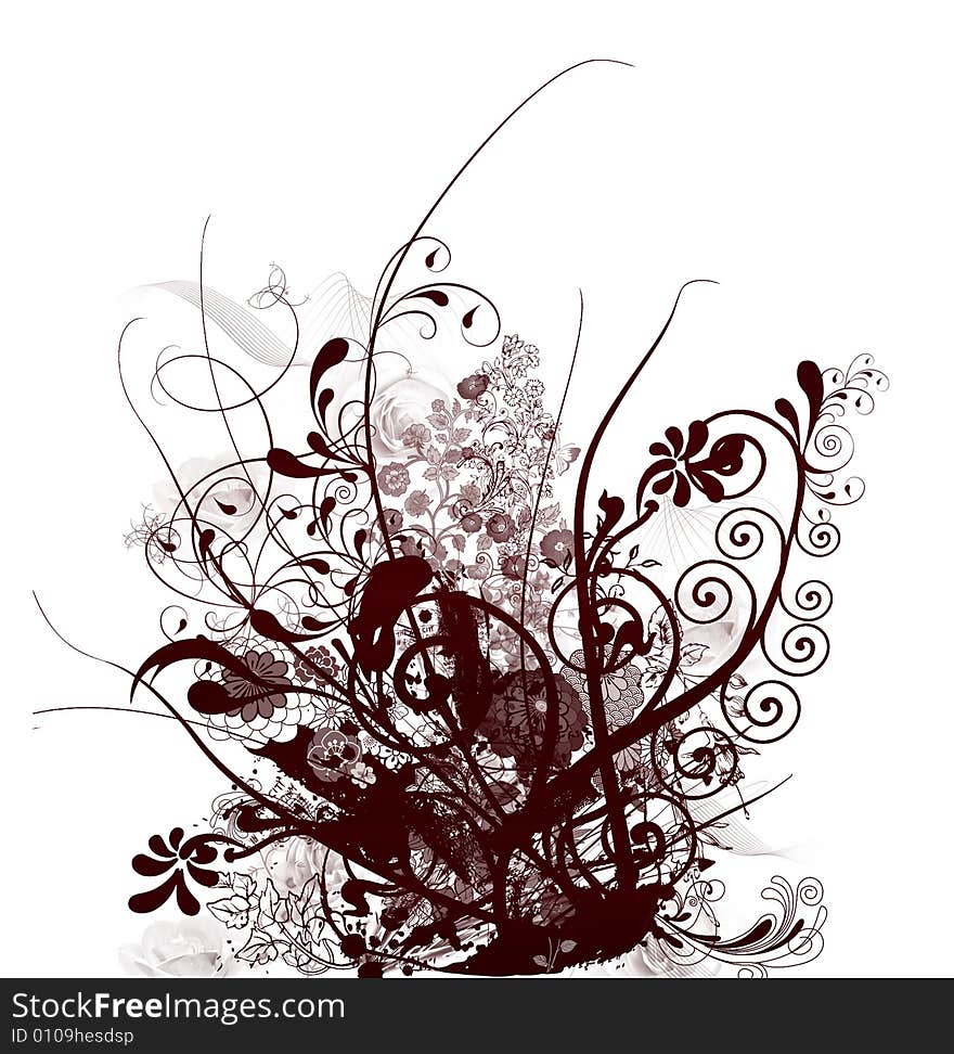 The abstract illustration from various colors lines. The abstract illustration from various colors lines