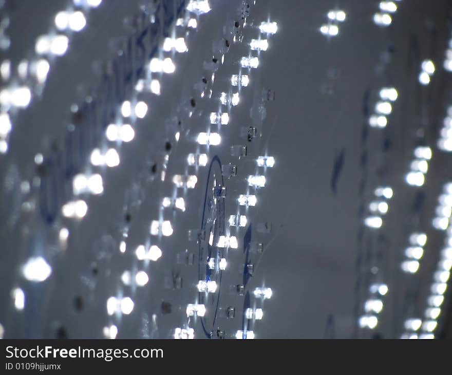 A field of luminodiodes that goes in a distance