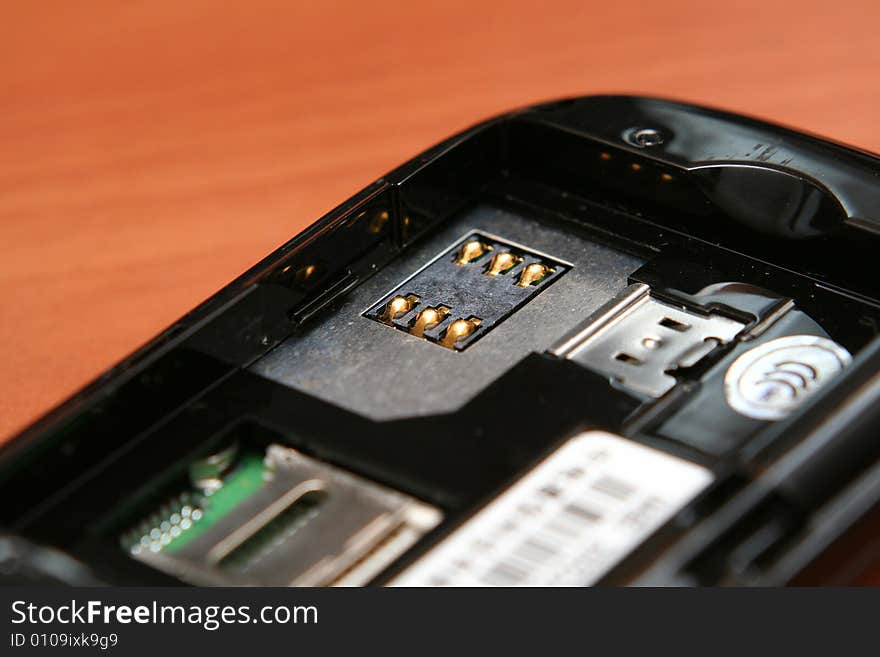 Empty cell phone SIM card slot