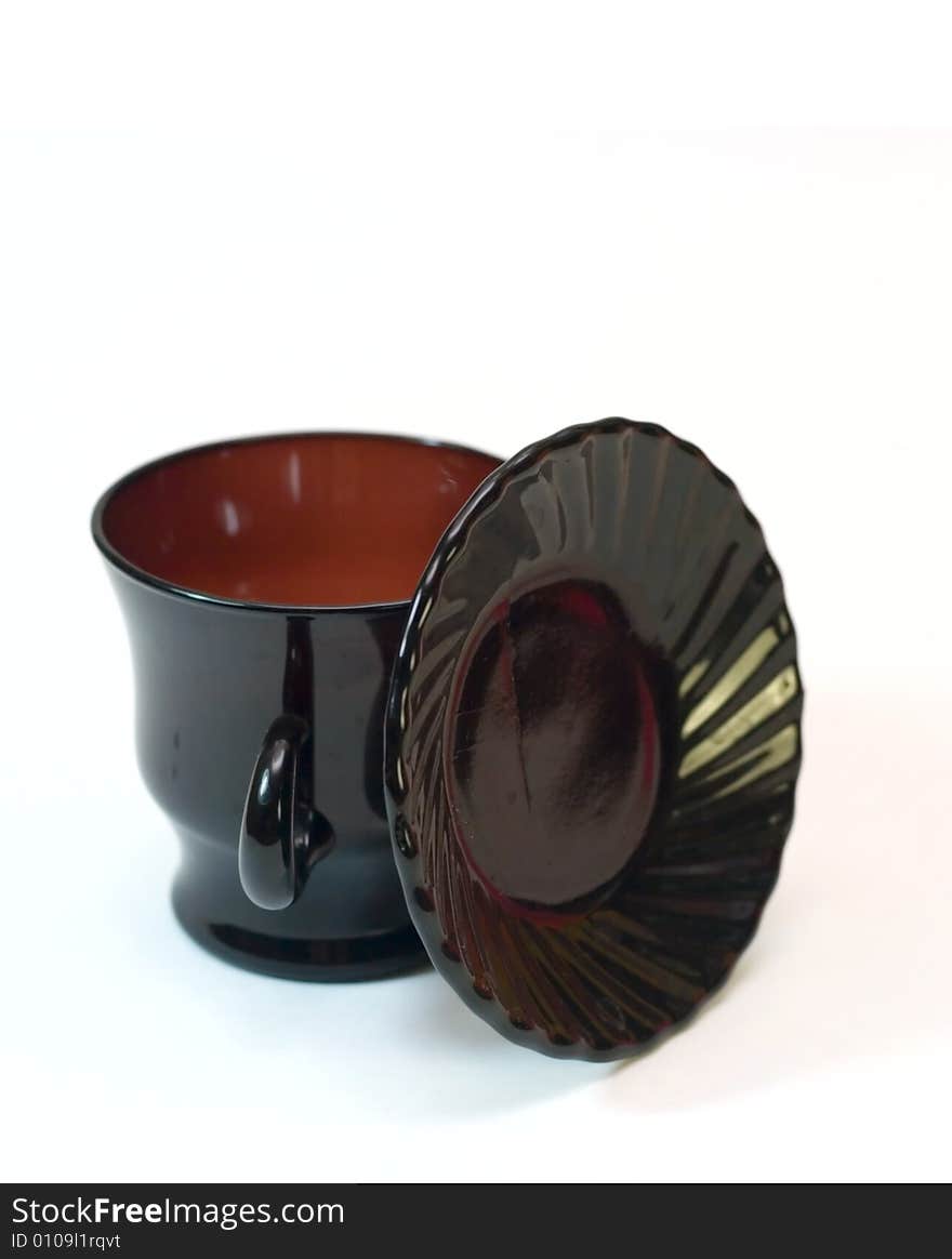 Black glass cup