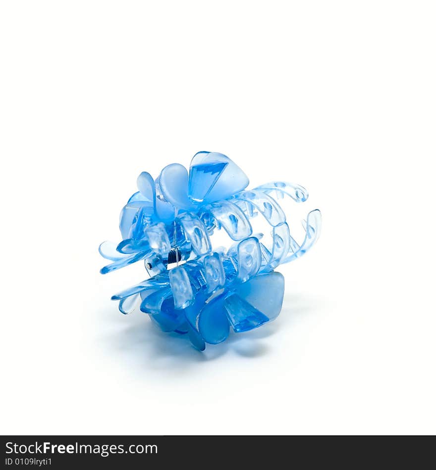 Blue hairpin isolated on white