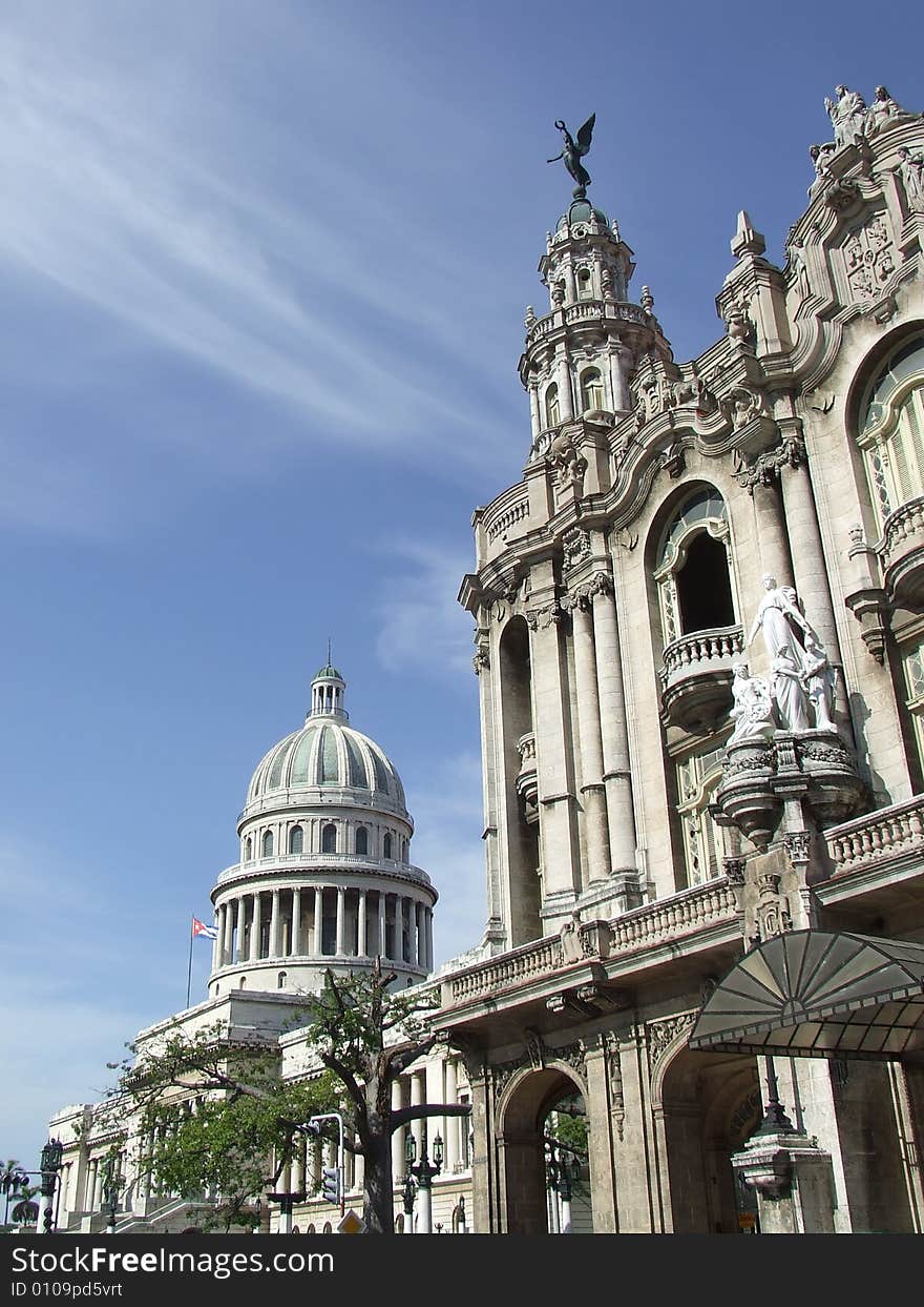 Havana's Great Theater and The Capitol, Cuba