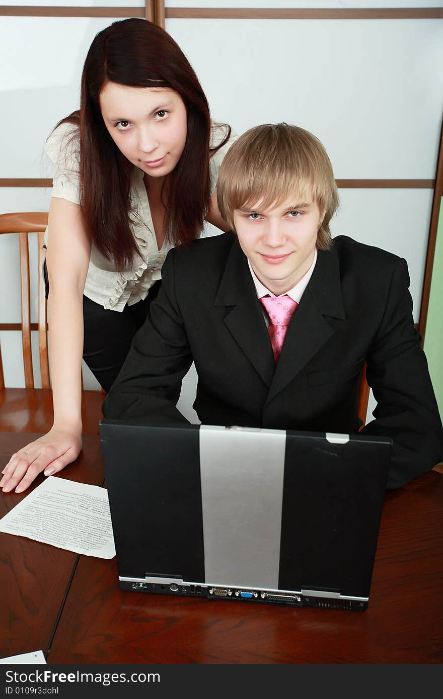 Group of business people working together in the office.