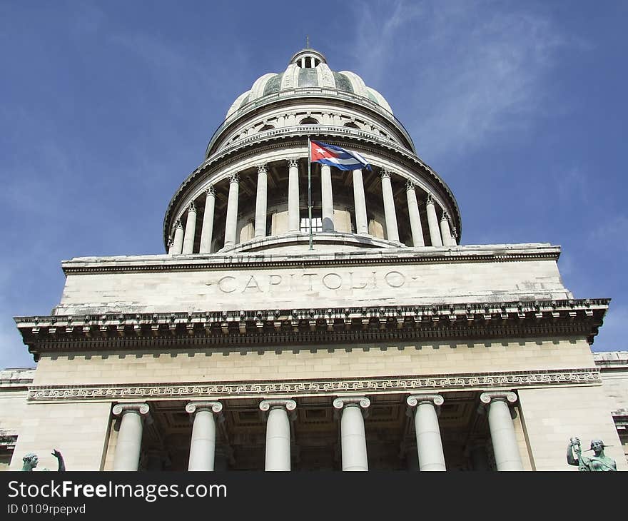 Capitol's front view, Havana Cuba (horizontal). Capitol's front view, Havana Cuba (horizontal)