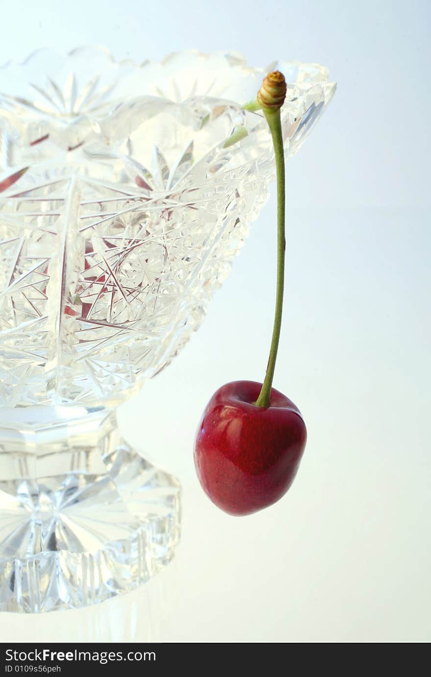 Cherries In A Glass Bowl