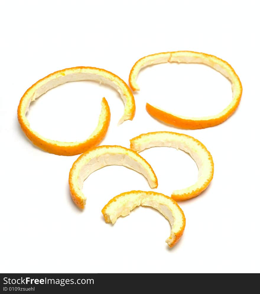 Orange peel isolated on white