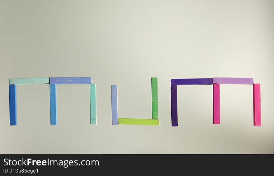 Mum written in coloured letters