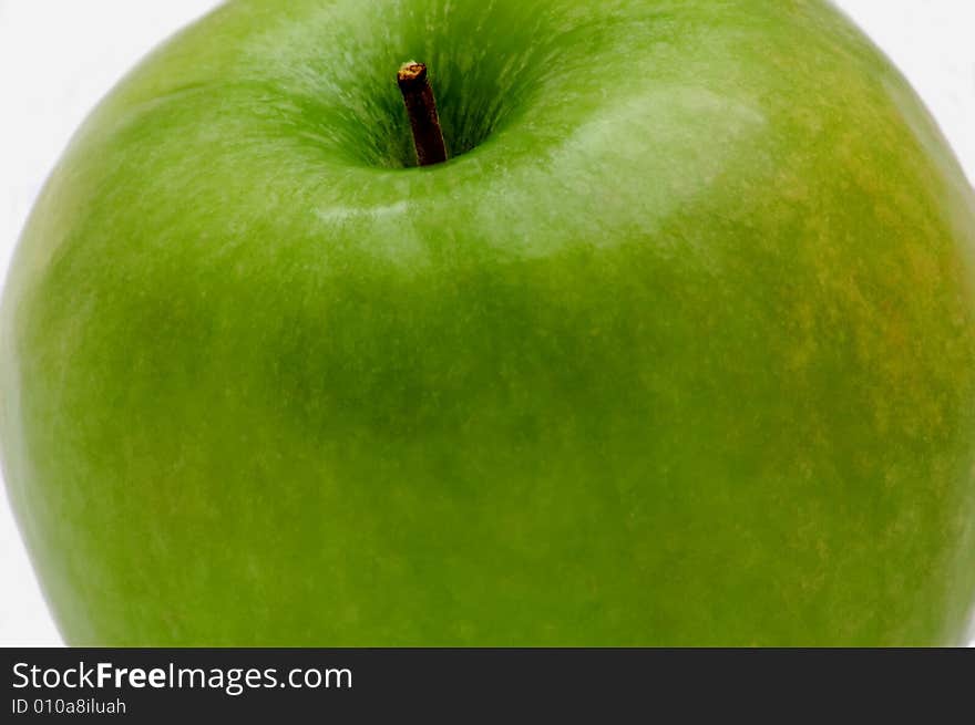 Tasty green apple isolated on the white background