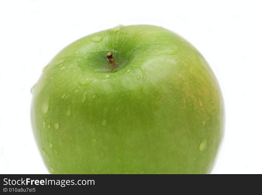 Green apple isolated on the white background