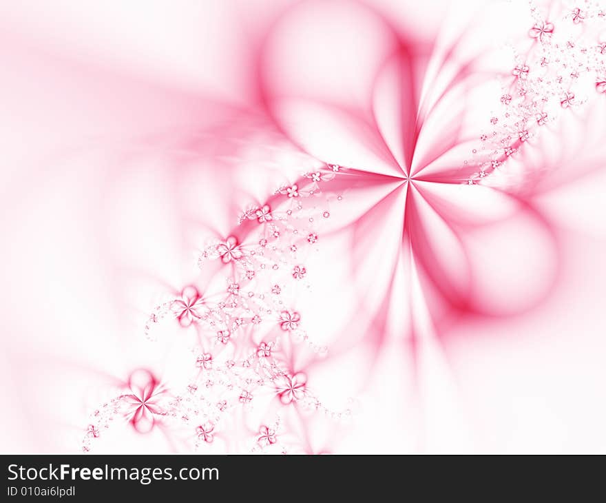 Dreamlike flowers on the white background