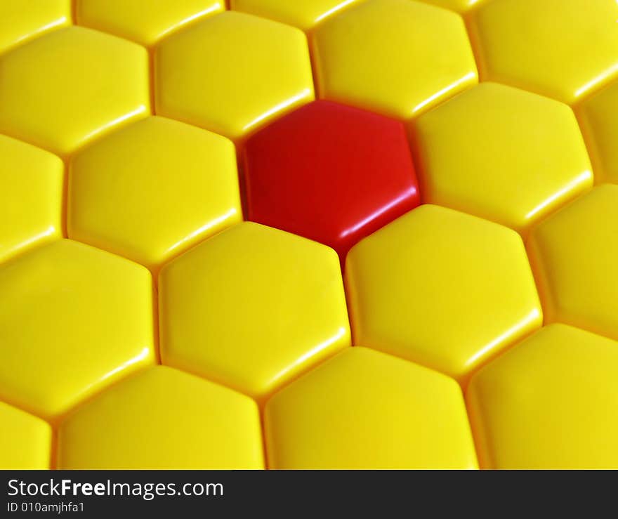 Yellow And Red Hexagons