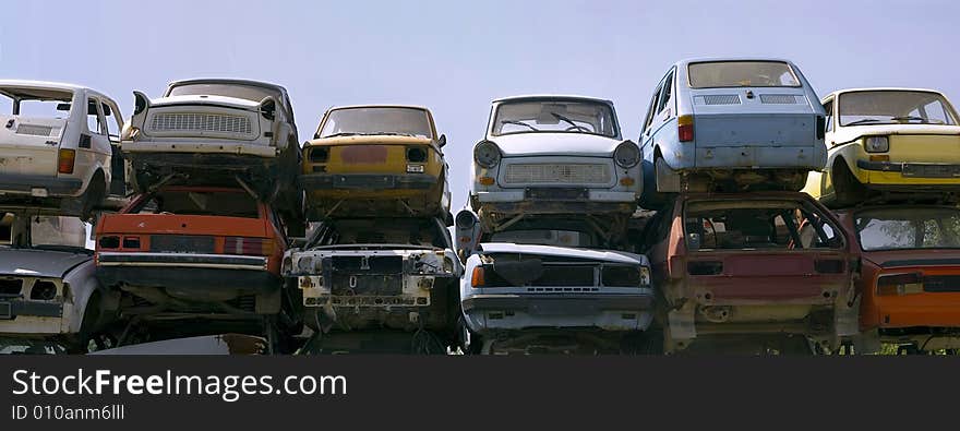 Rusty european cars out of order. Rusty european cars out of order