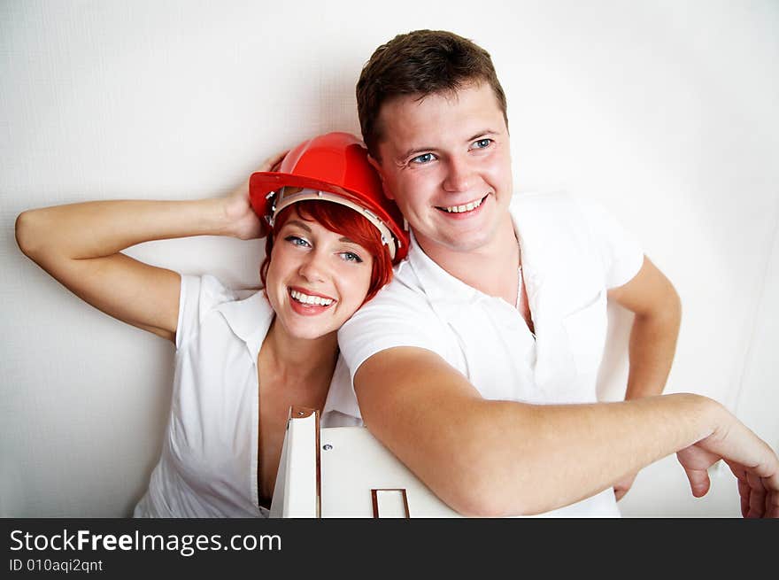 Young happy couple in the new house. Young happy couple in the new house