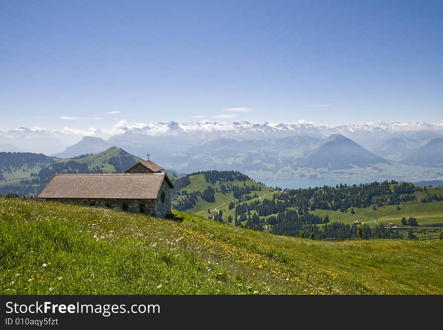 Typical swiss landscape in summer. Typical swiss landscape in summer