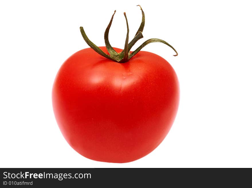 Red tomato isolated on white background