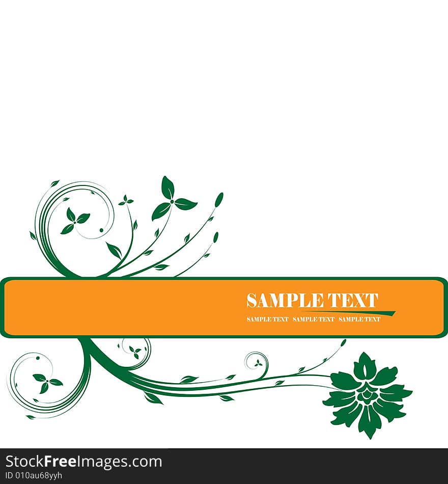 Illustration, green vector floral banner. Illustration, green vector floral banner