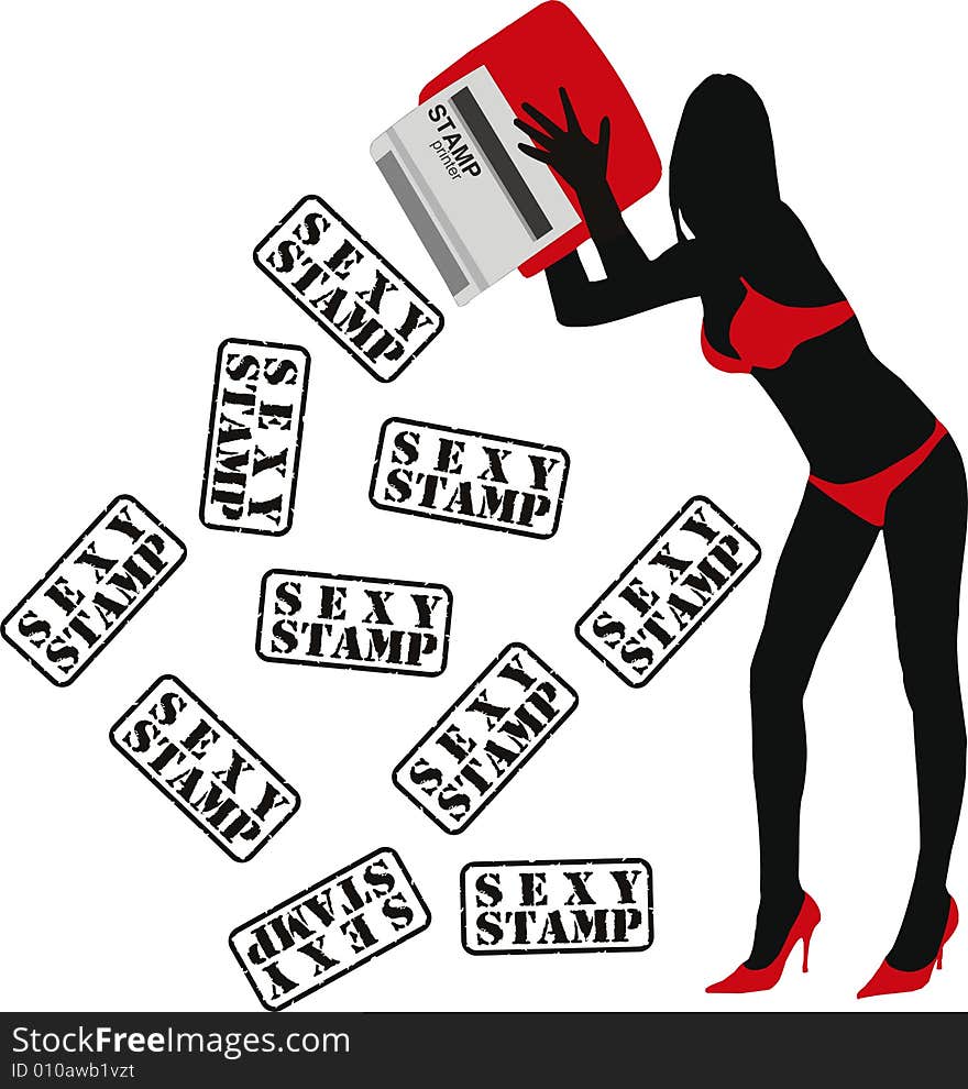 Girl with stamp