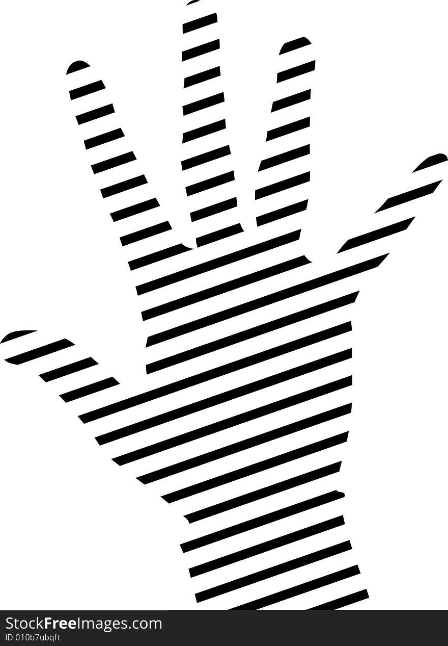 Simple hand silhouette made from lines