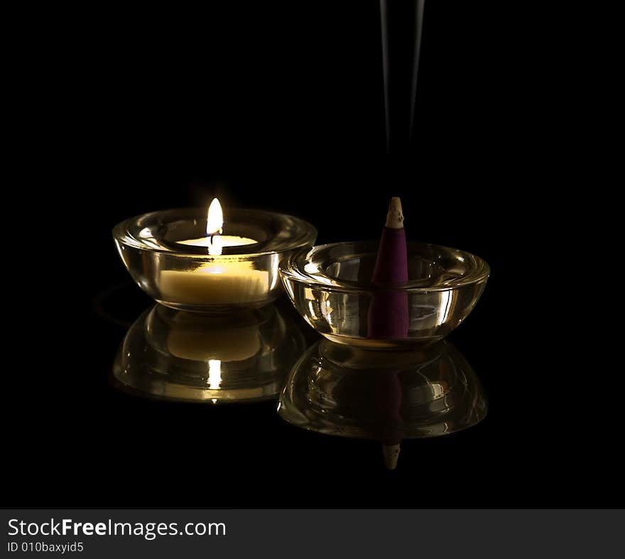 Candle and incense