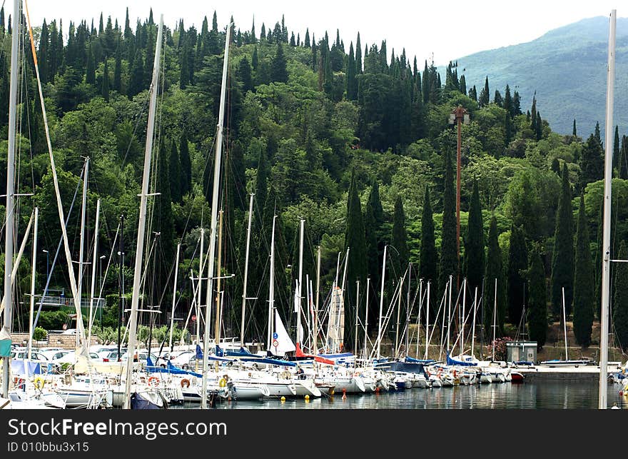 board on Garda lake - Riva del garda - Italy. board on Garda lake - Riva del garda - Italy