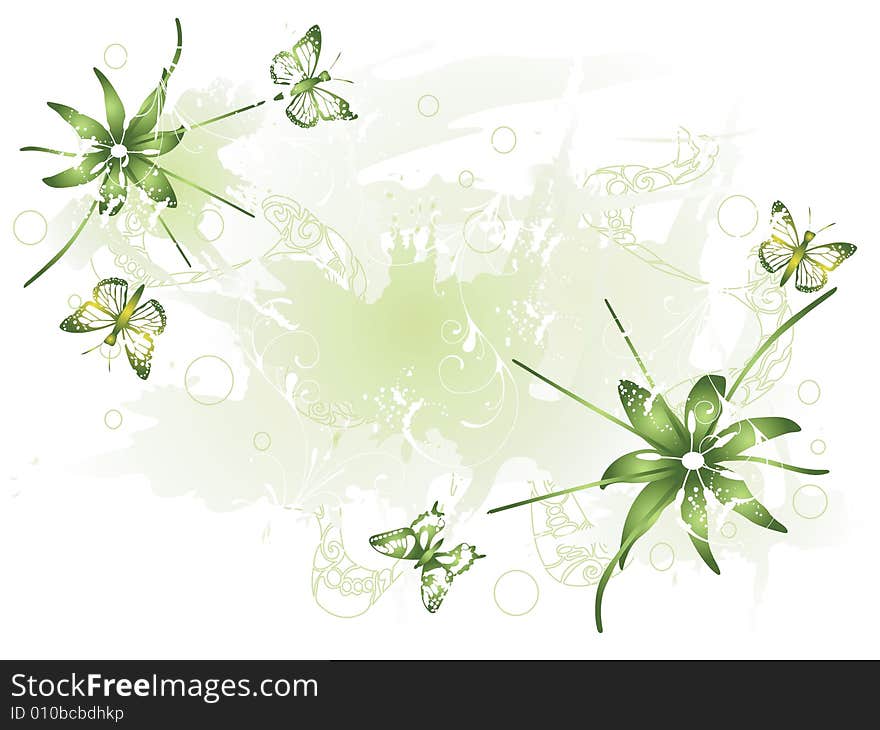 Illustration of a floral background