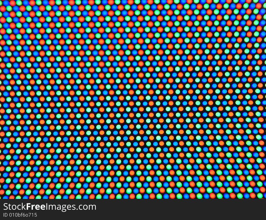 Macro pixels, on a monitor