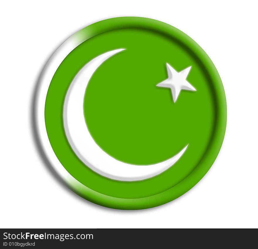 Pakistan shield for olympics on white background