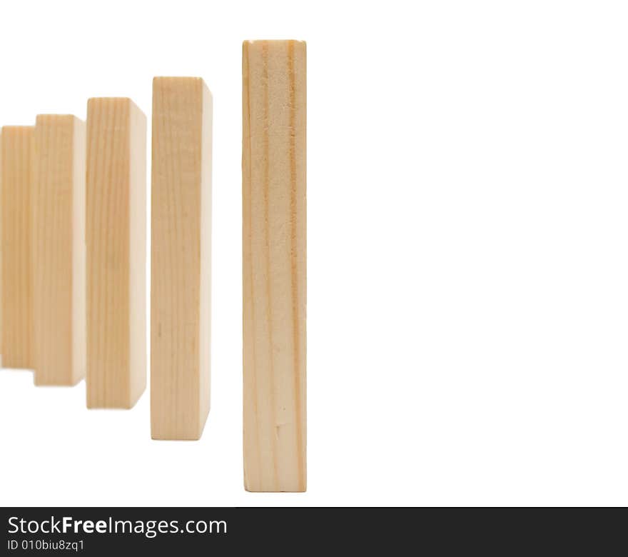 Wooden blocks isolated on white