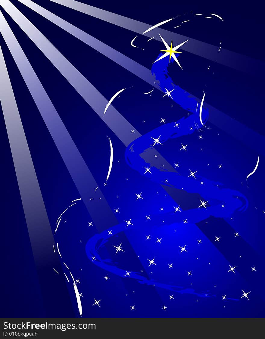 Magic christmas night, vector illustration