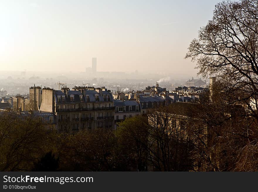 The picture is made in Paris on a hill Montmartre. The picture is made in Paris on a hill Montmartre