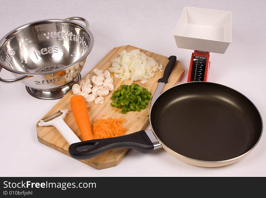 Utensils And Vegetables