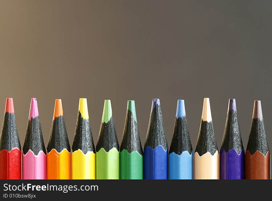 Colors pencils in a simple blackcolor background. Colors pencils in a simple blackcolor background