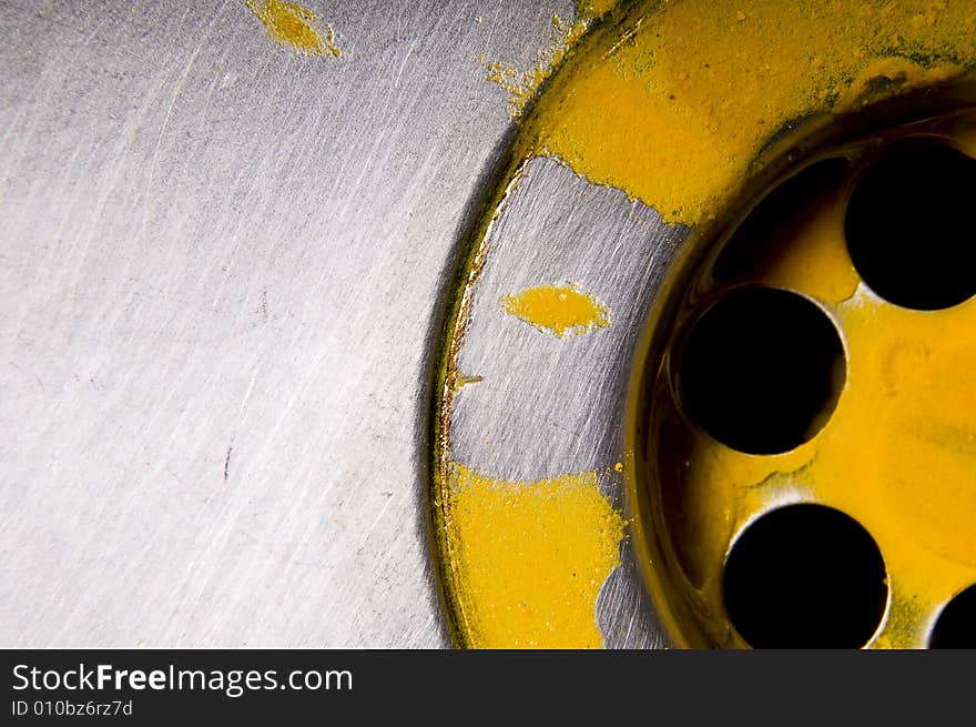 Macro of sink with yellow liquid substance. Macro of sink with yellow liquid substance