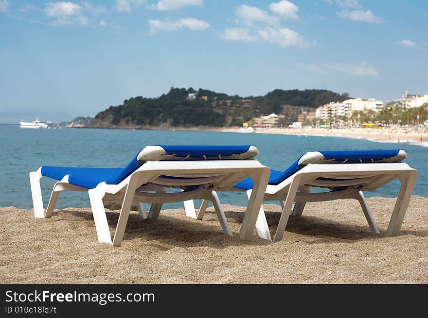 Two chairs on the beach