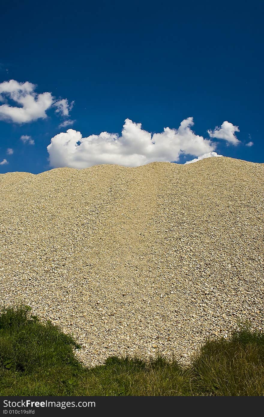 The picture of gravel deposit on danube