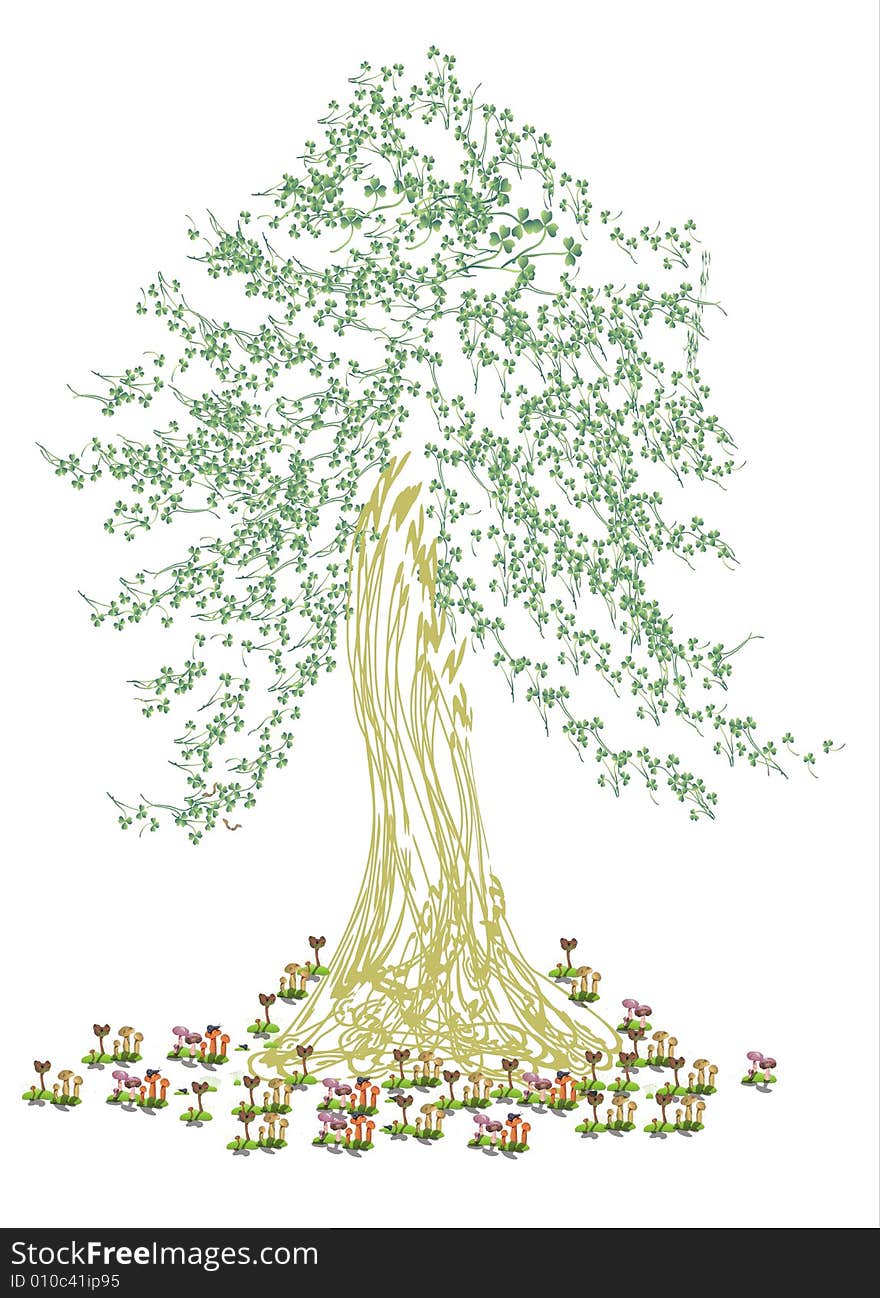 Vector illustration of a forest tree.