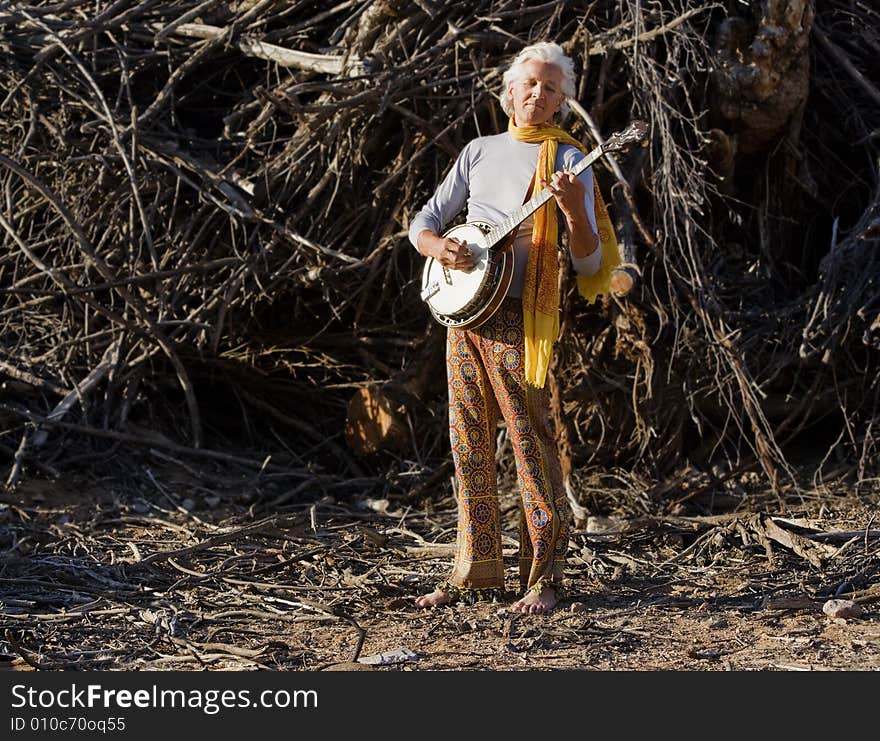 Barefoot Banjo Player