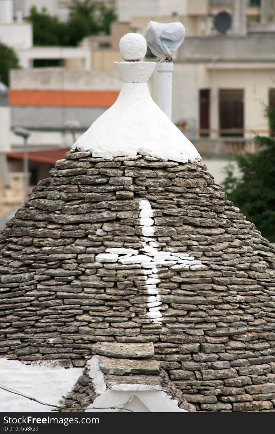 Mediterranean - Italian typical historical building: Trulli (roof particular). Mediterranean - Italian typical historical building: Trulli (roof particular)