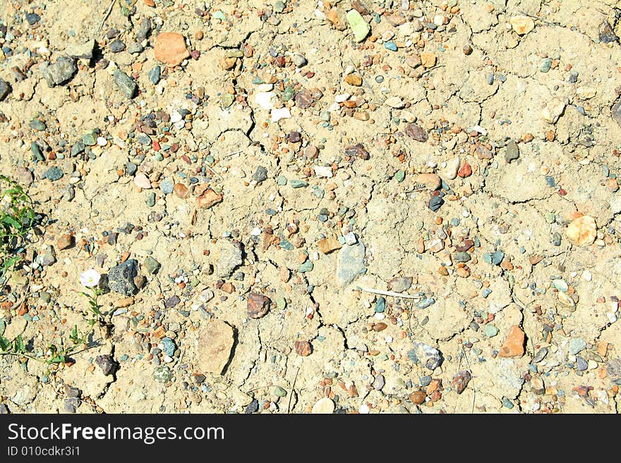 Color stones on ground